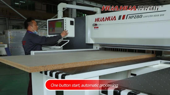 Huahua HP280 Heavy Duty Woodworking Machines CNC Beam Saw Computer Panel Saw Automatic Wood Cutting Machine