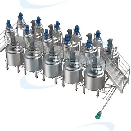 100L 200L 500L Réservoir de mélangeur de mélange de chauffage de plaque de dispersion à grande vitesse pour le détergent liquide faisant l'équipement de mélange de gel de lavage de vaisselle